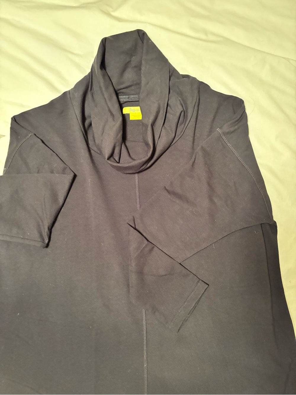 Nola Black Cowl Neck Tunic with Yellow Label
